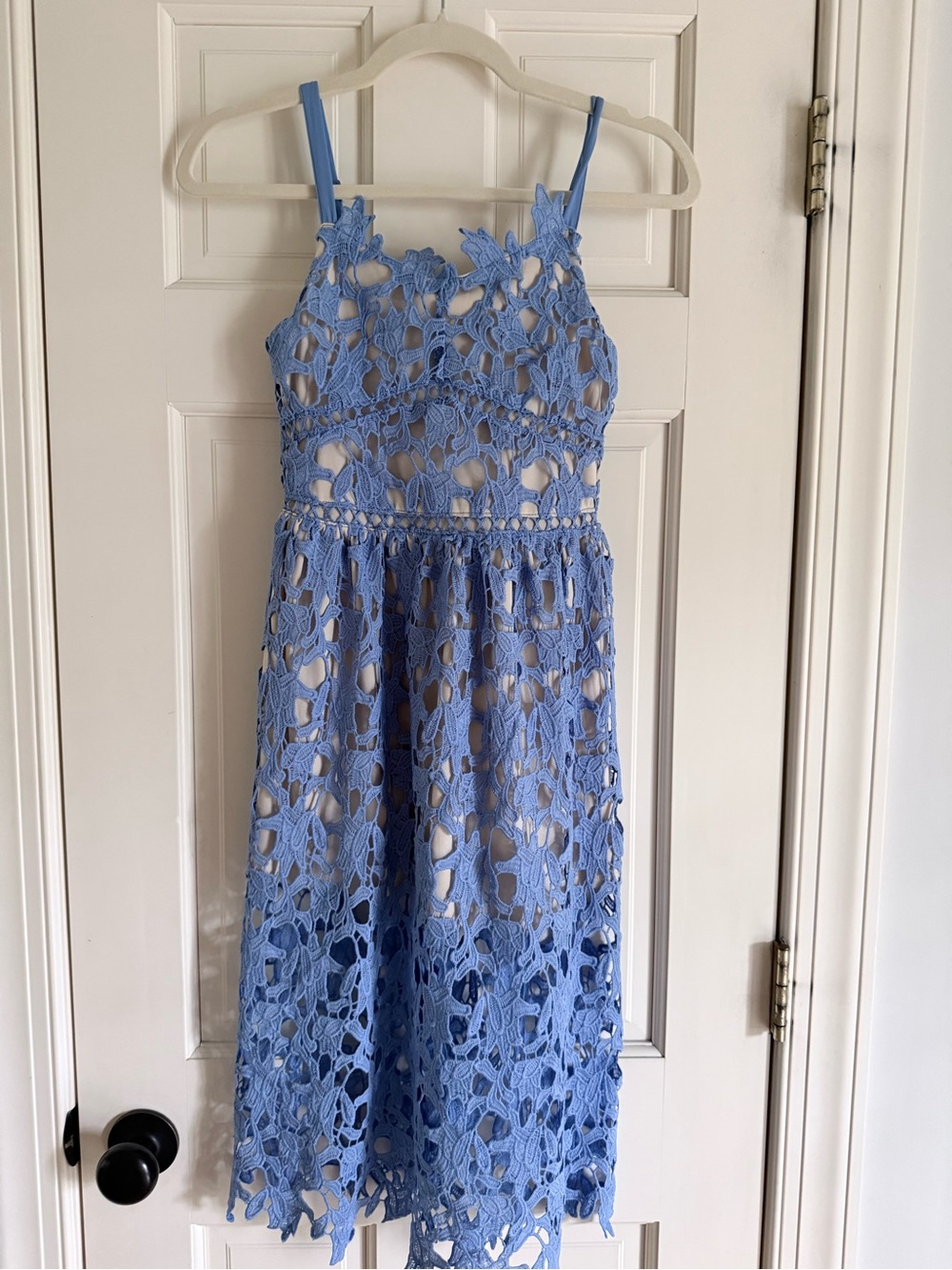 Trixxi Girl Light Blue Crochet Lace Spaghetti-Strap Kids Dress size 8